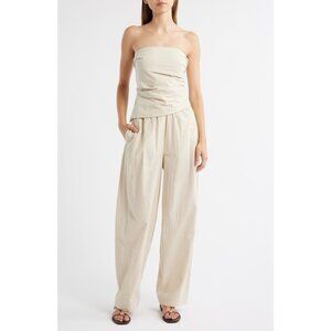 MNG Mango Pull-On Wide Leg Ivory Linen Pants Women’s Pants Size M NWOT